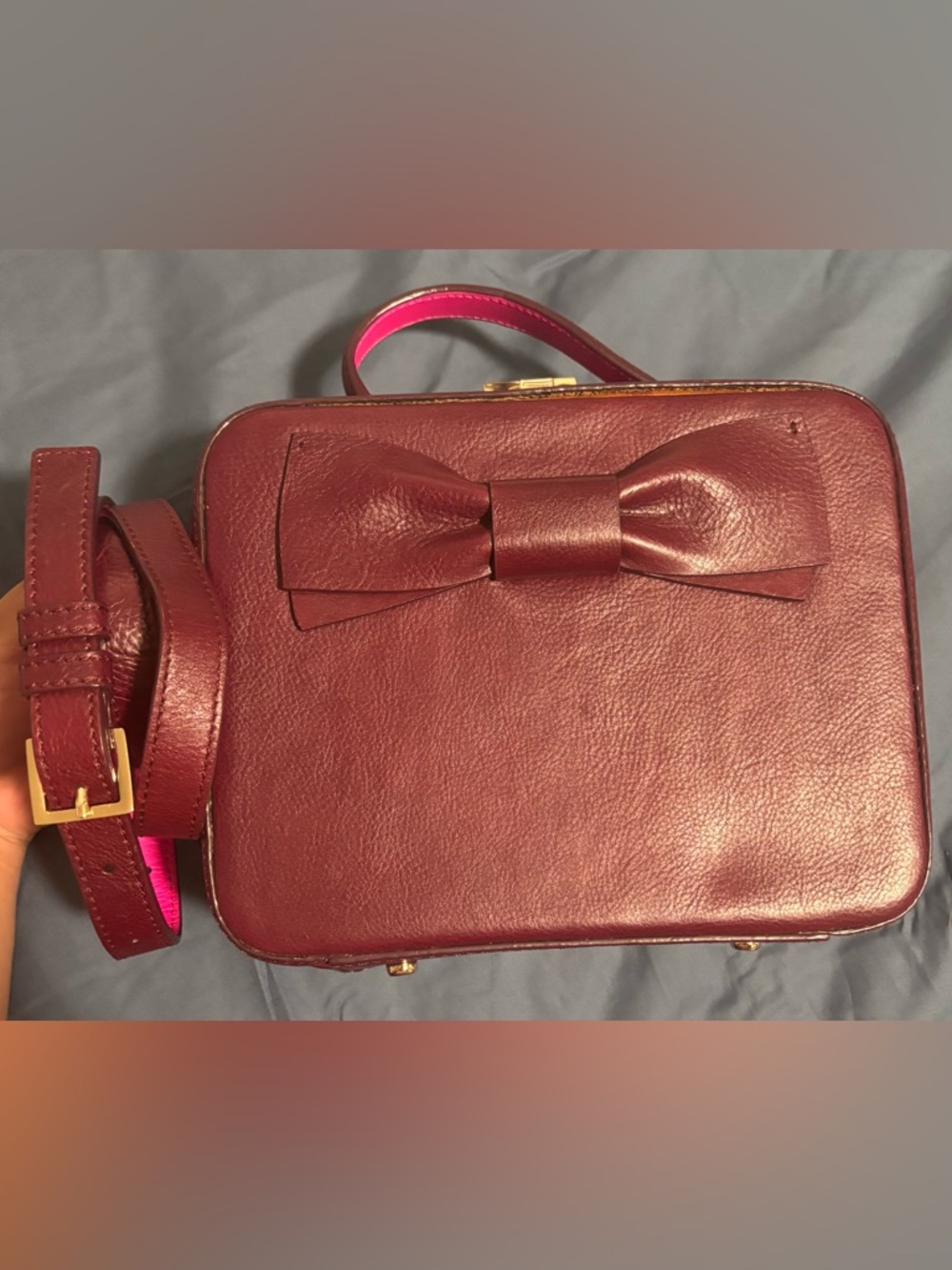 kate spade Berry Red Bow Crossbody Bag